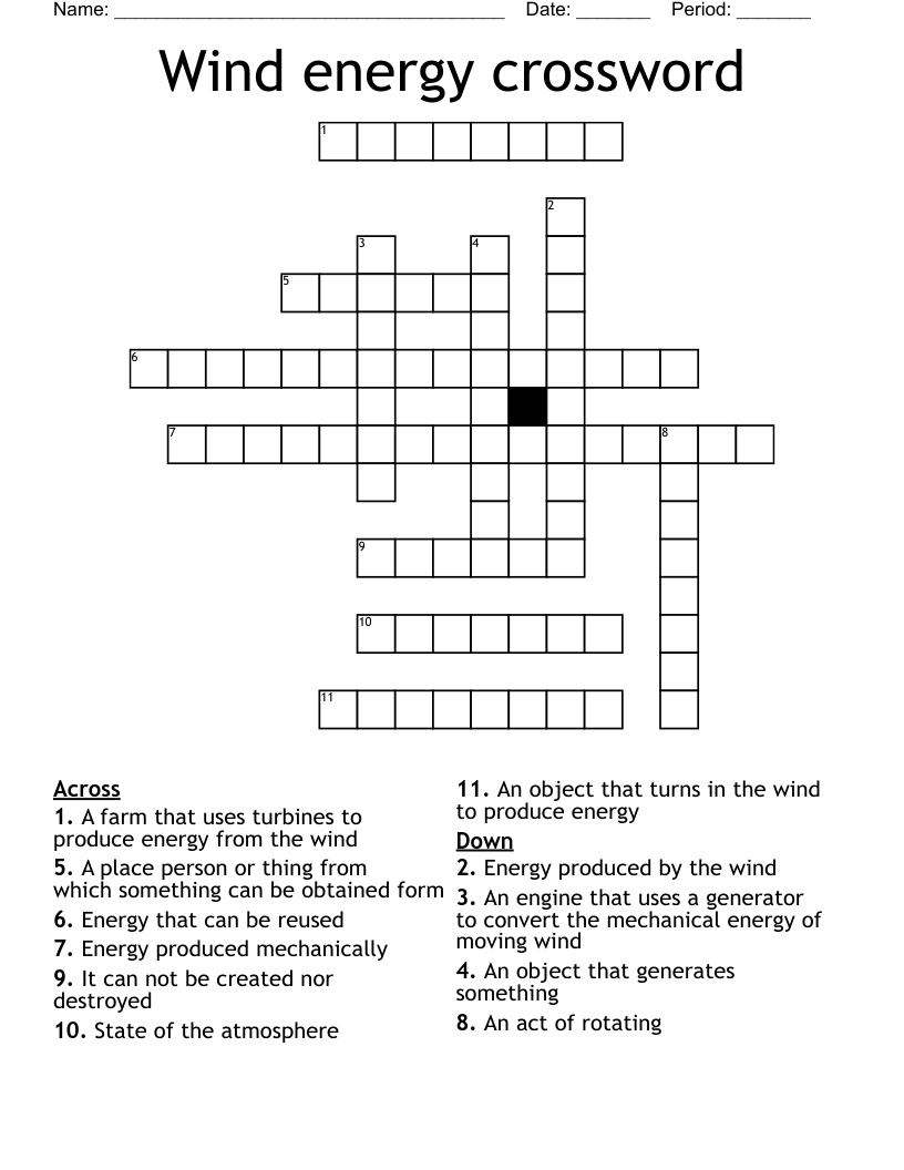 Wind energy crossword