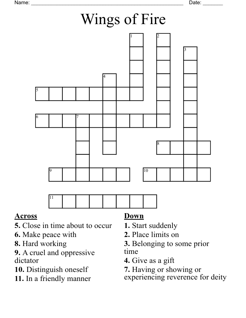 Wings of Fire Crossword