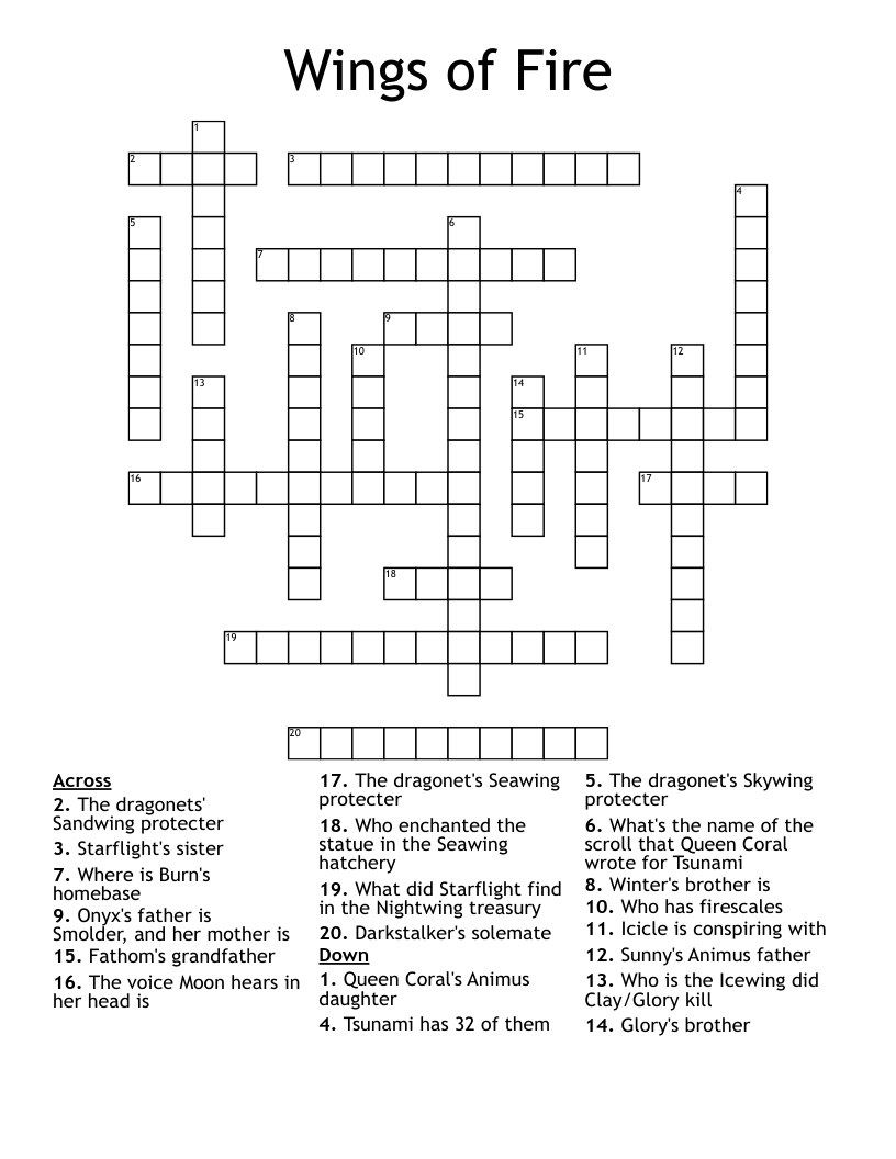 Wings of Fire  Crossword