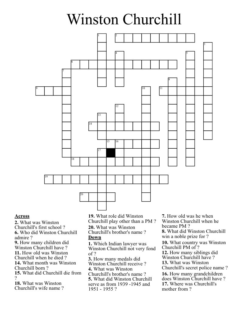 Winston Churchill Crossword