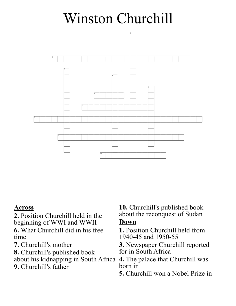Winston Churchill Crossword