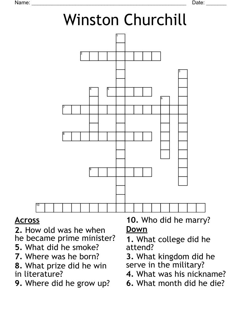Winston Churchill  Crossword