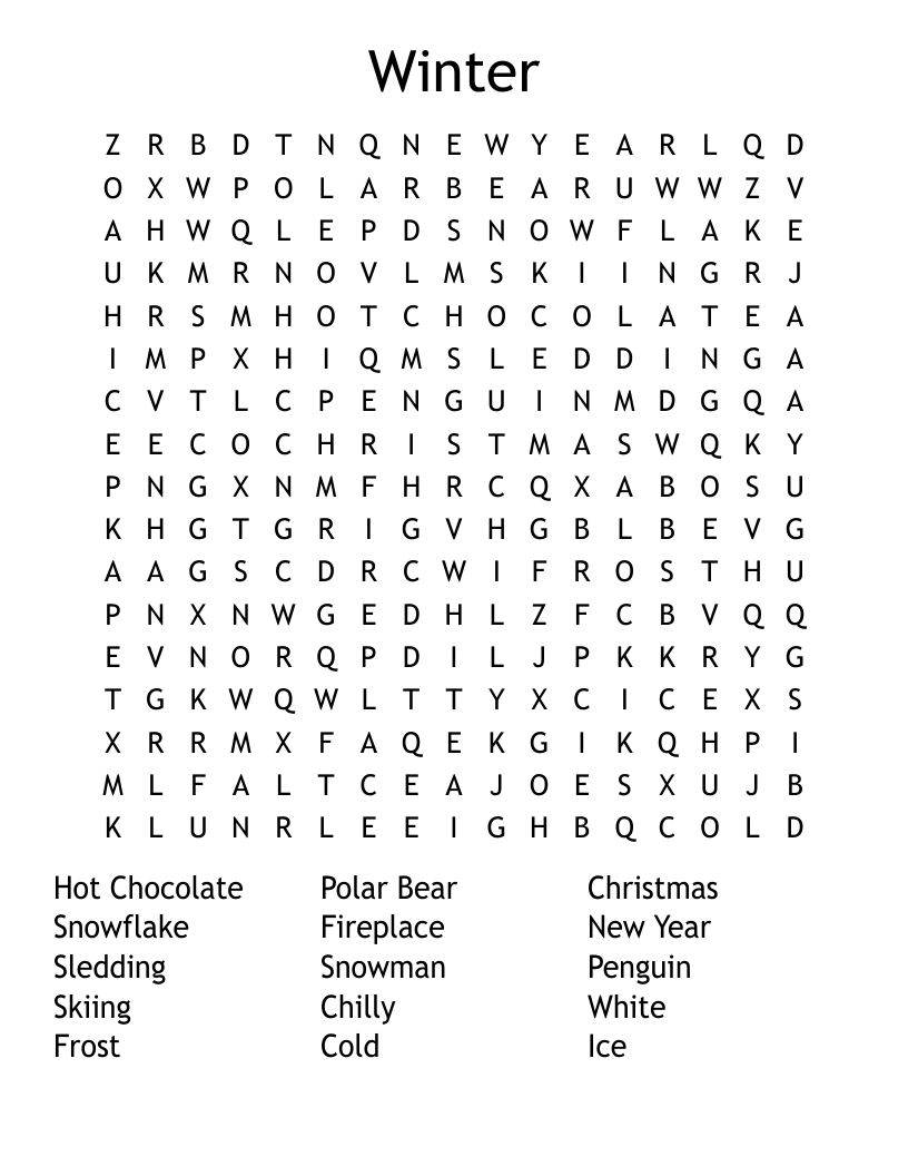 Winter Word Search