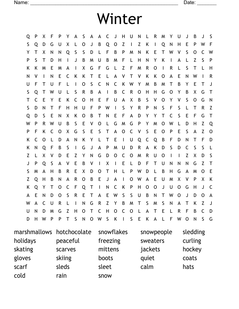 Winter Word Search