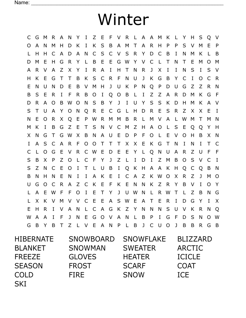Winter Word Search