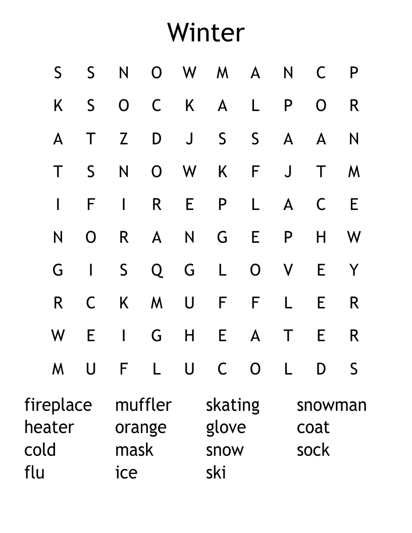 Winter Word Search