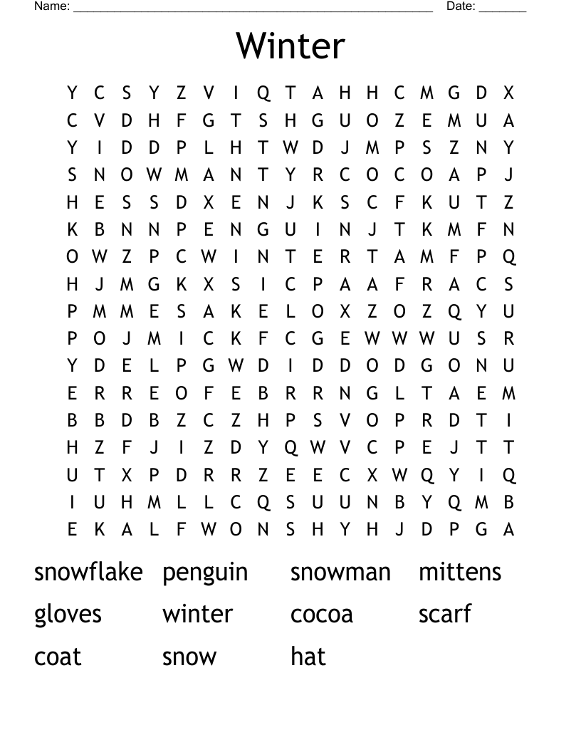 Winter Word Search