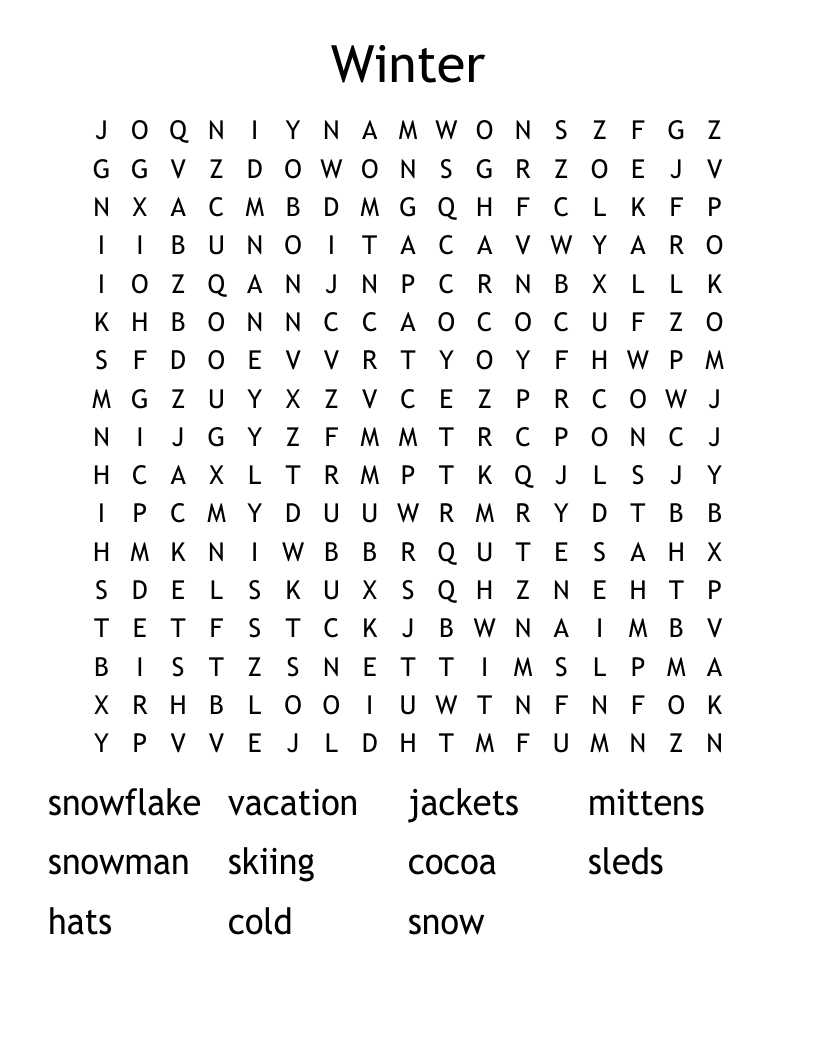 Winter Word Search