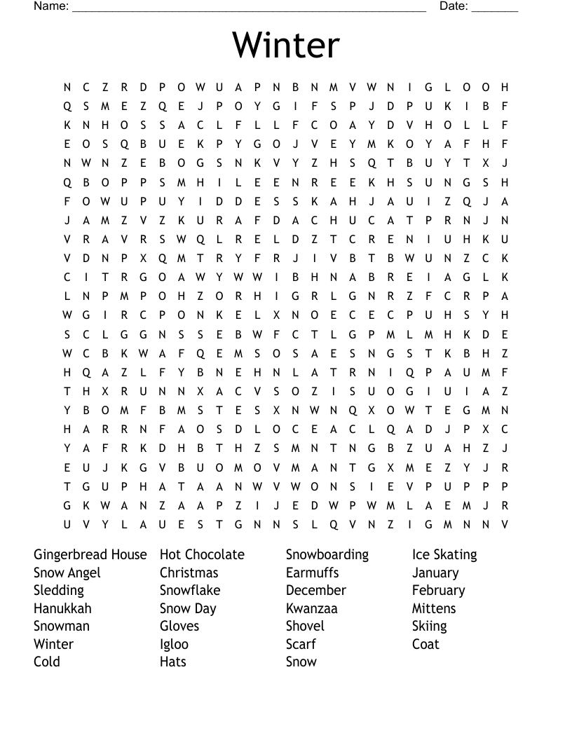 Winter Word Search