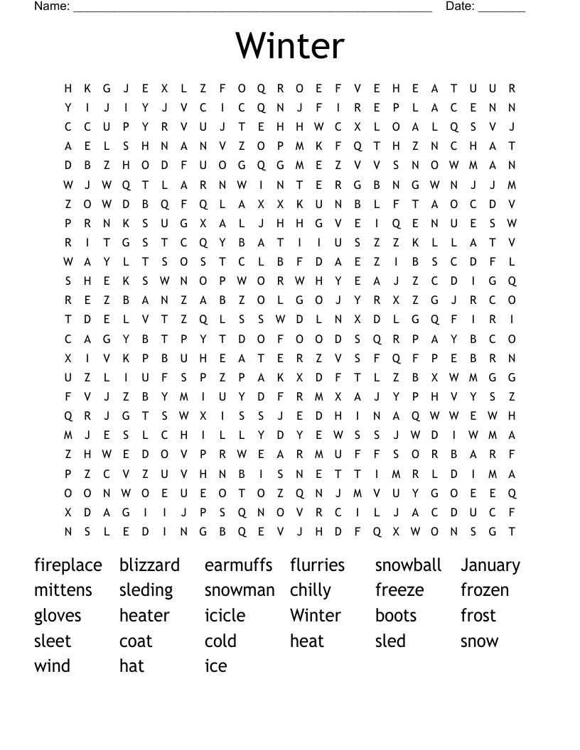 Winter Word Search