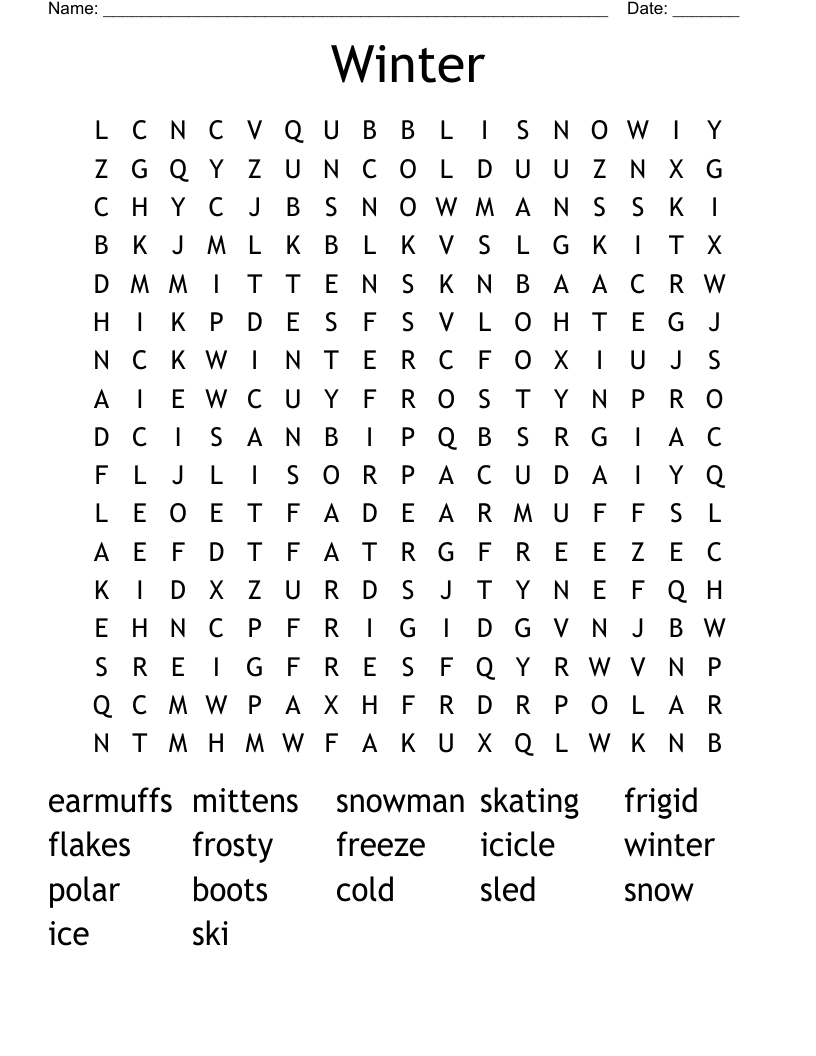 Winter Word Search