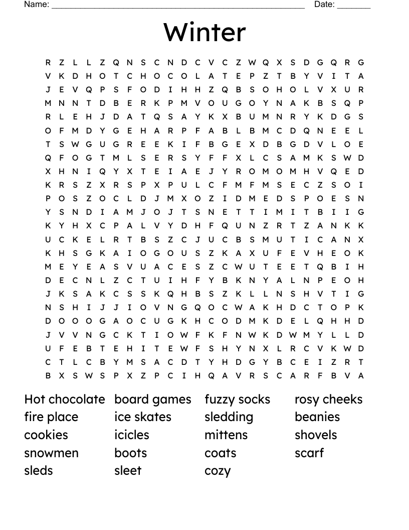 Winter Word Search