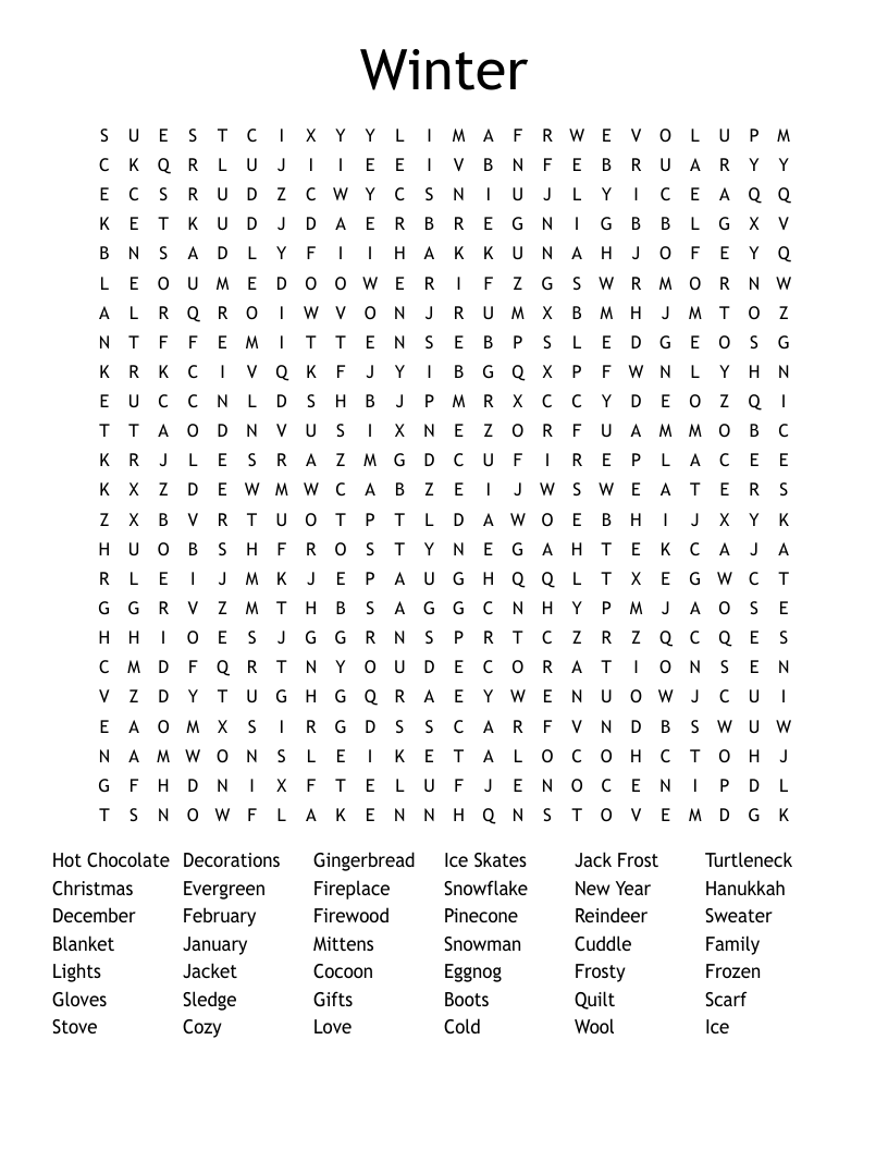 Winter Word Search