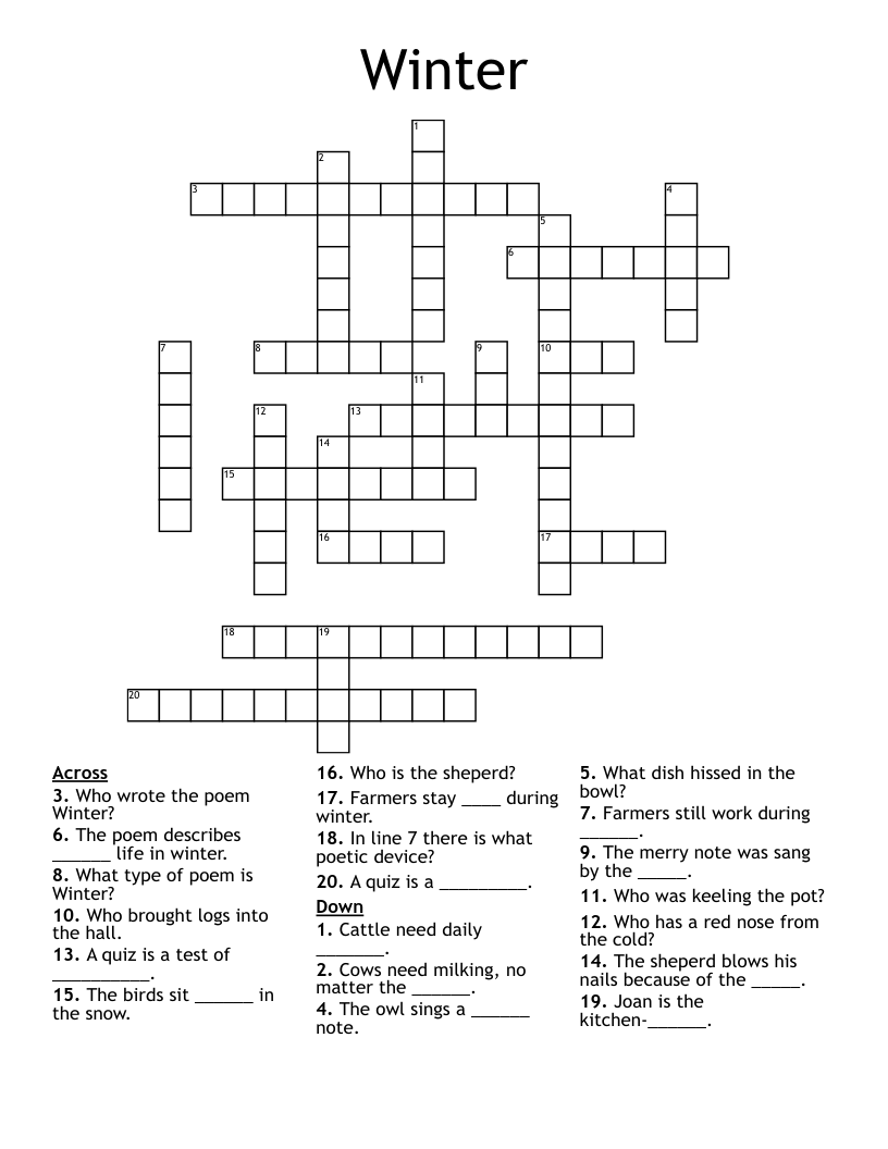Winter Crossword