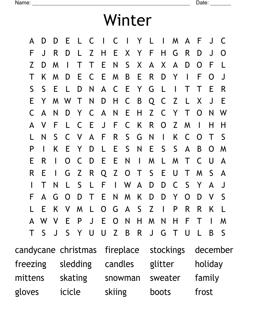 Winter Word Search