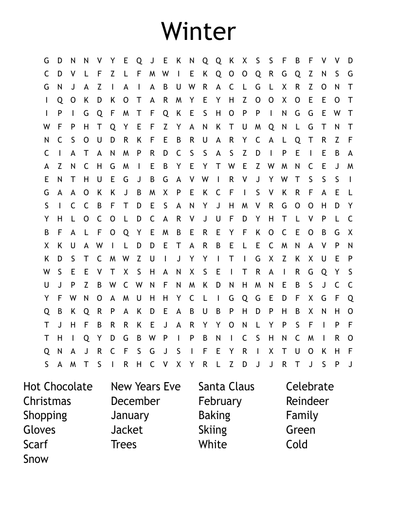 Winter Word Search