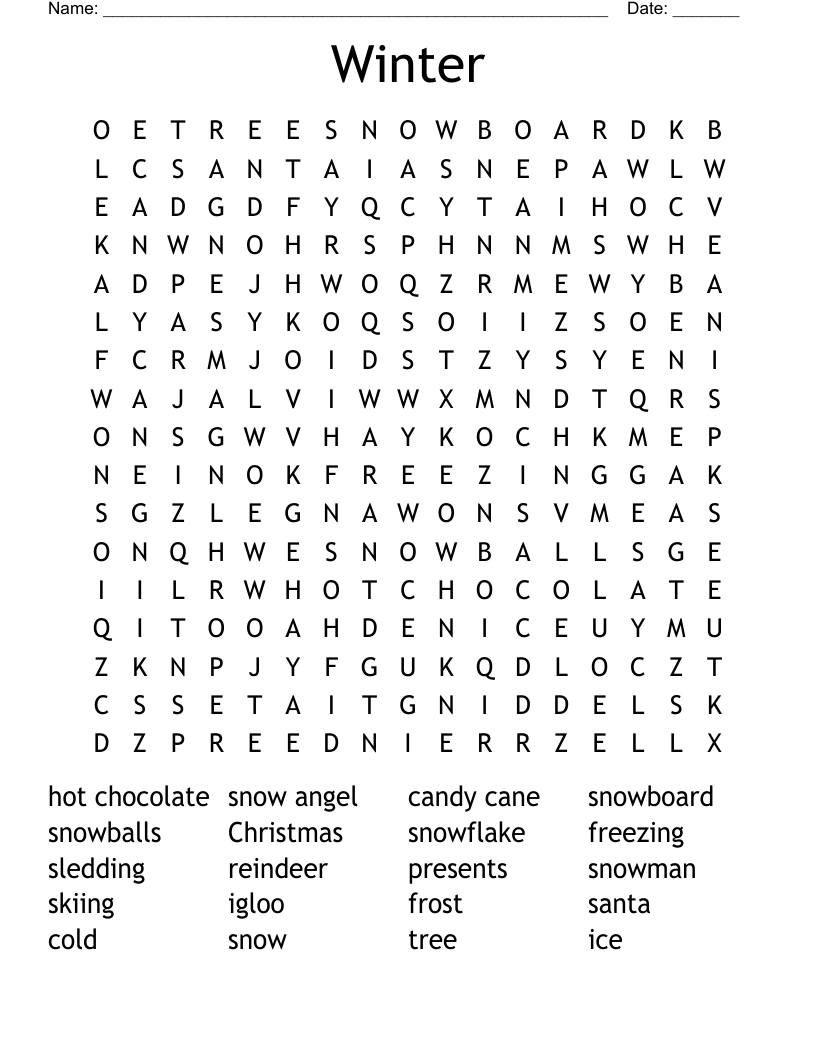 Winter Word Search