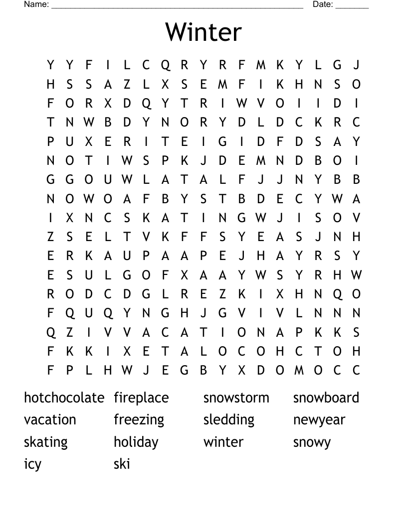 Winter Word Search