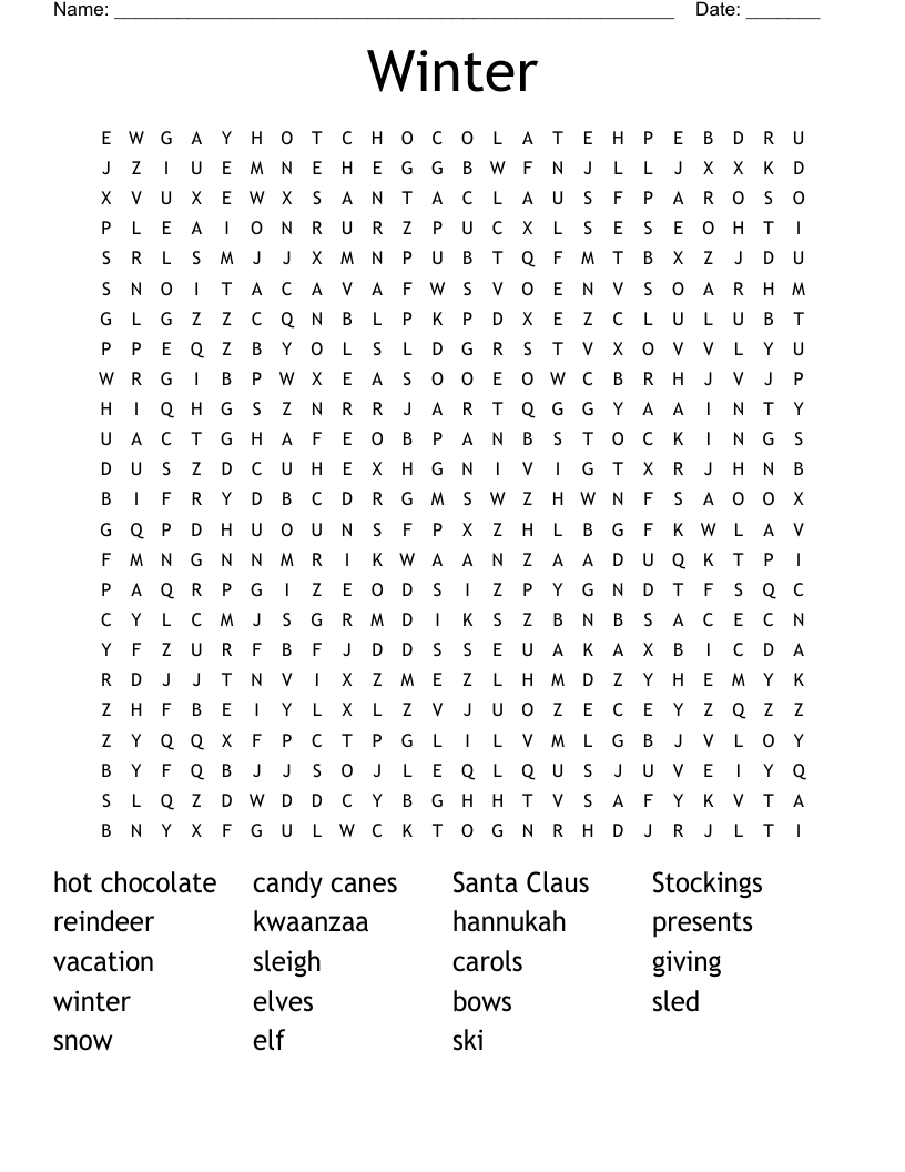Winter Word Search
