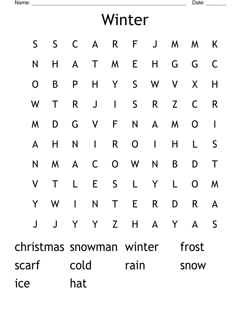 Winter Word Search