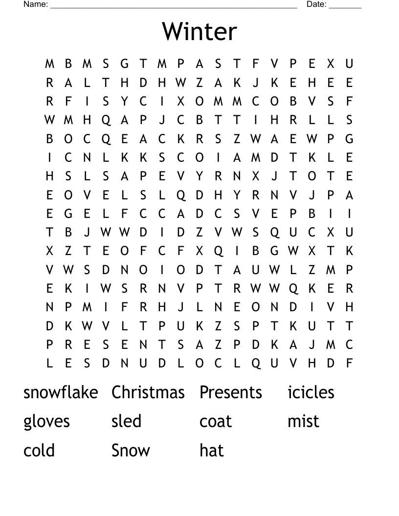 Winter Word Search