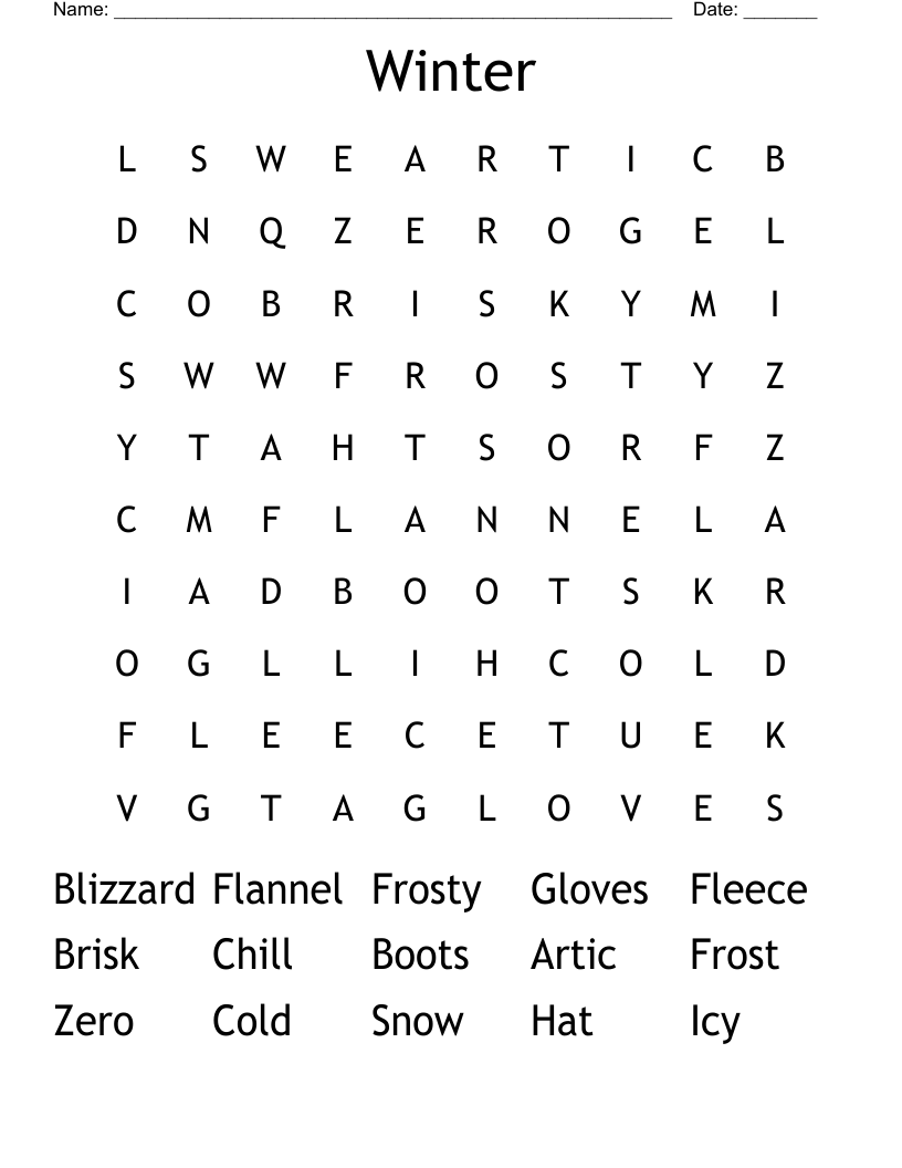 Winter Word Search
