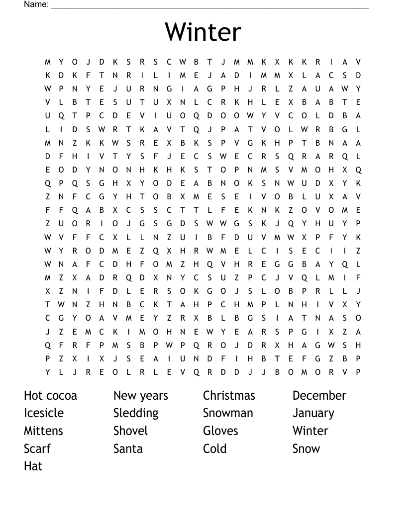 Winter Word Search