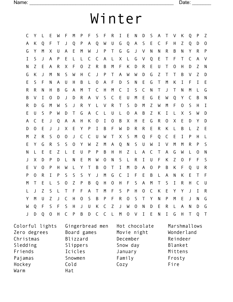 Winter Word Search