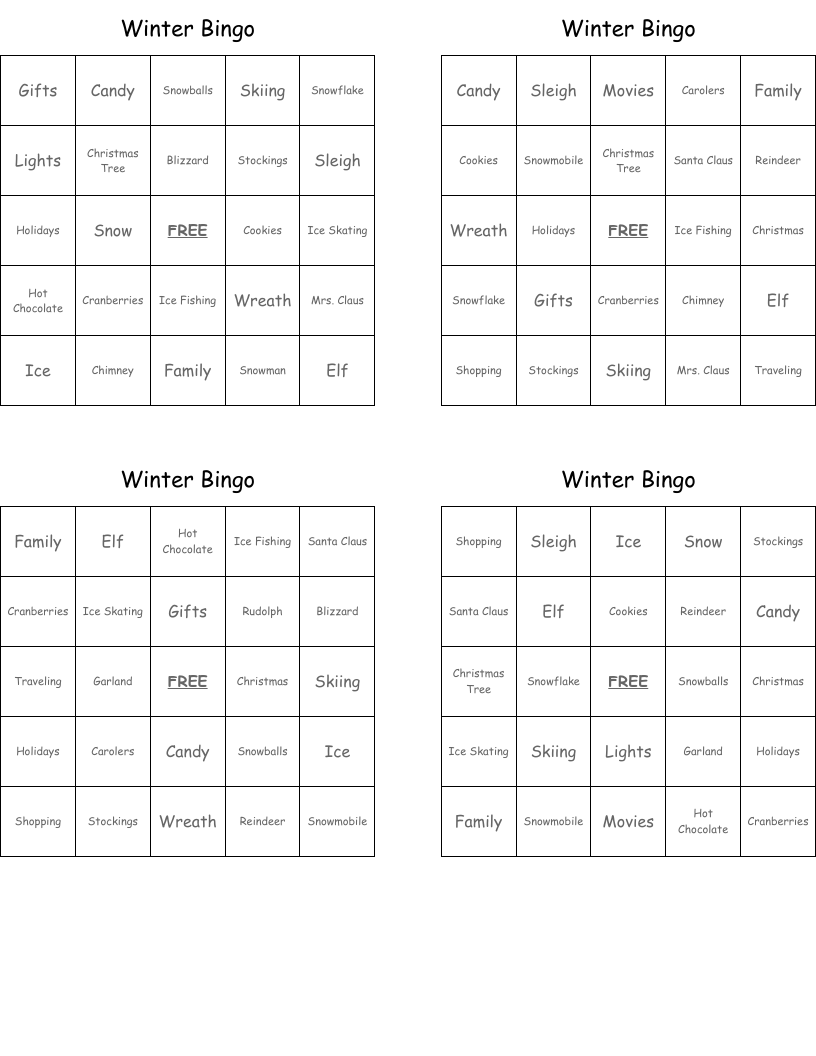 Winter Bingo