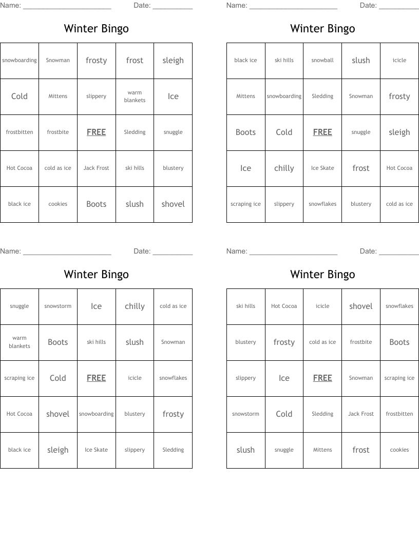 Winter Bingo