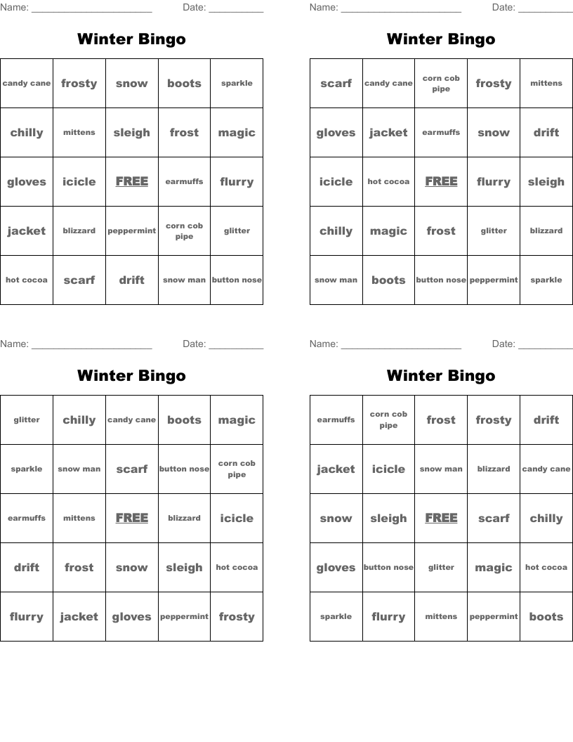 Winter Bingo