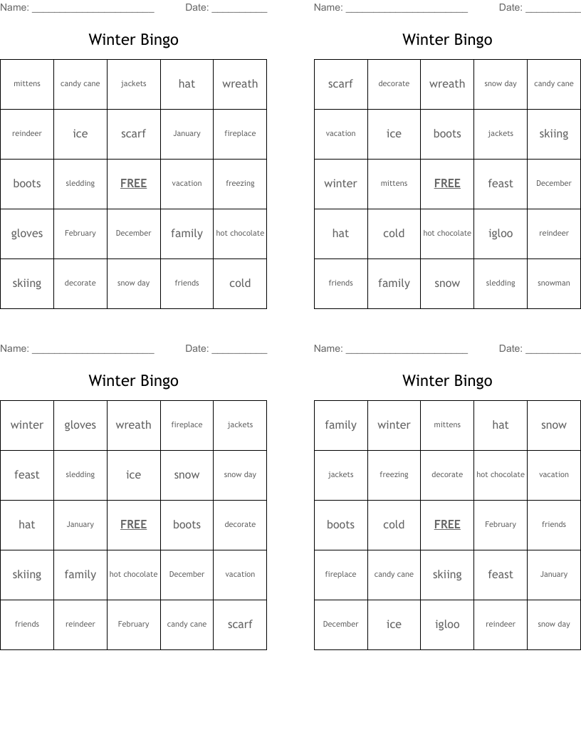 Winter Bingo