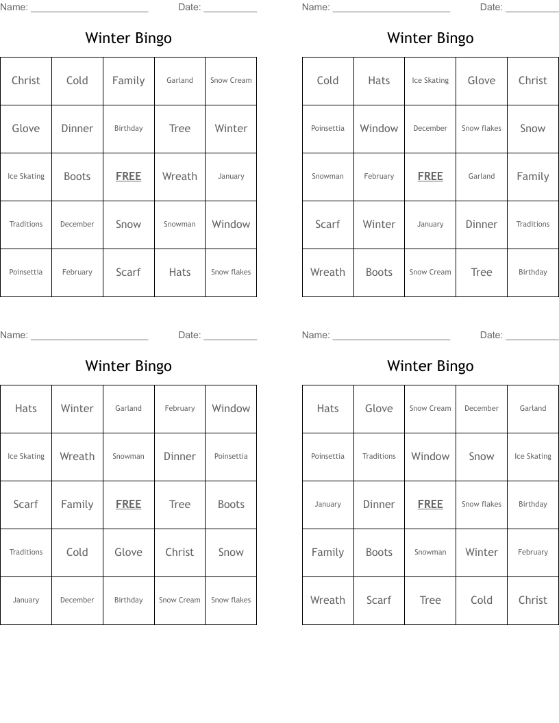 Winter Bingo