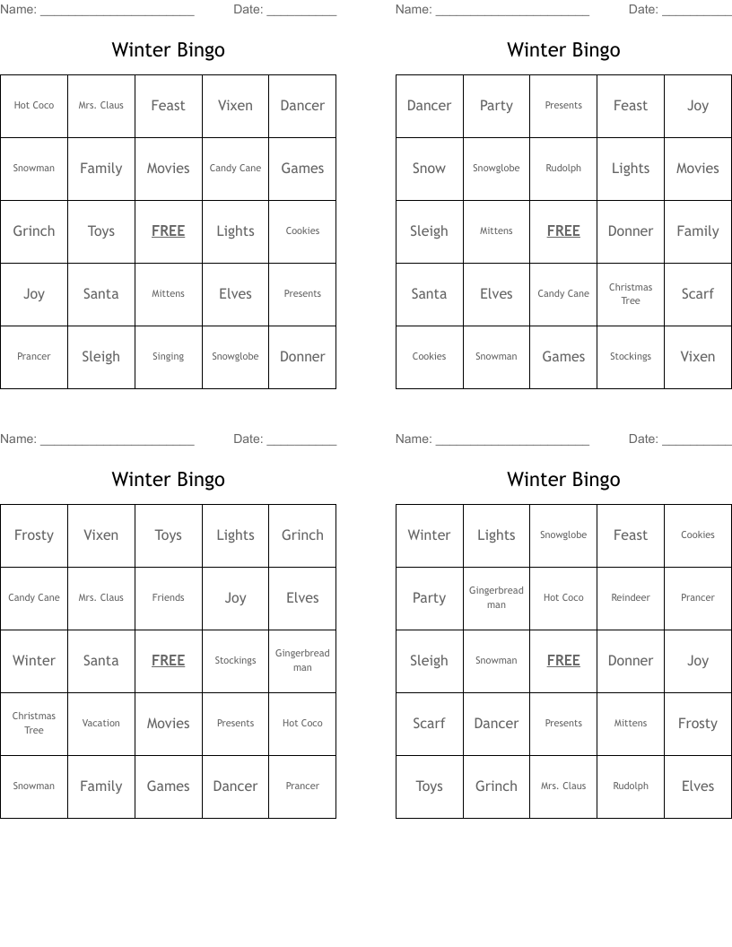 Winter Bingo