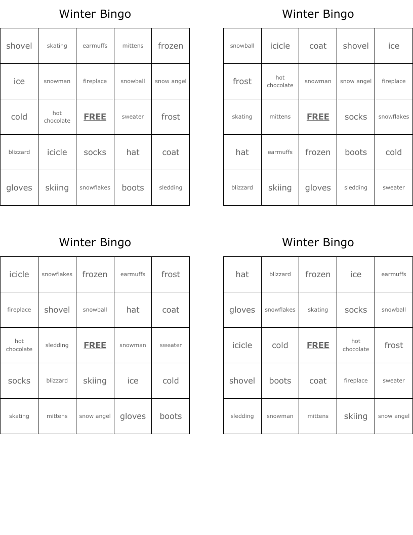 Winter Bingo