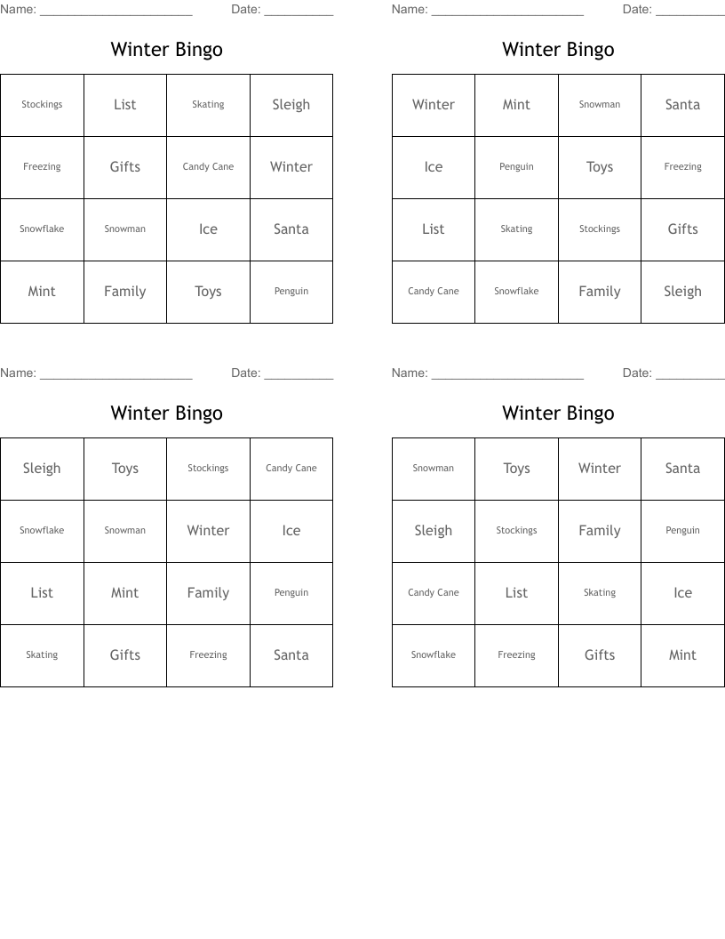 Winter Bingo