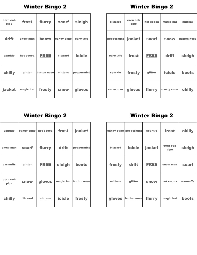 Winter Bingo 2