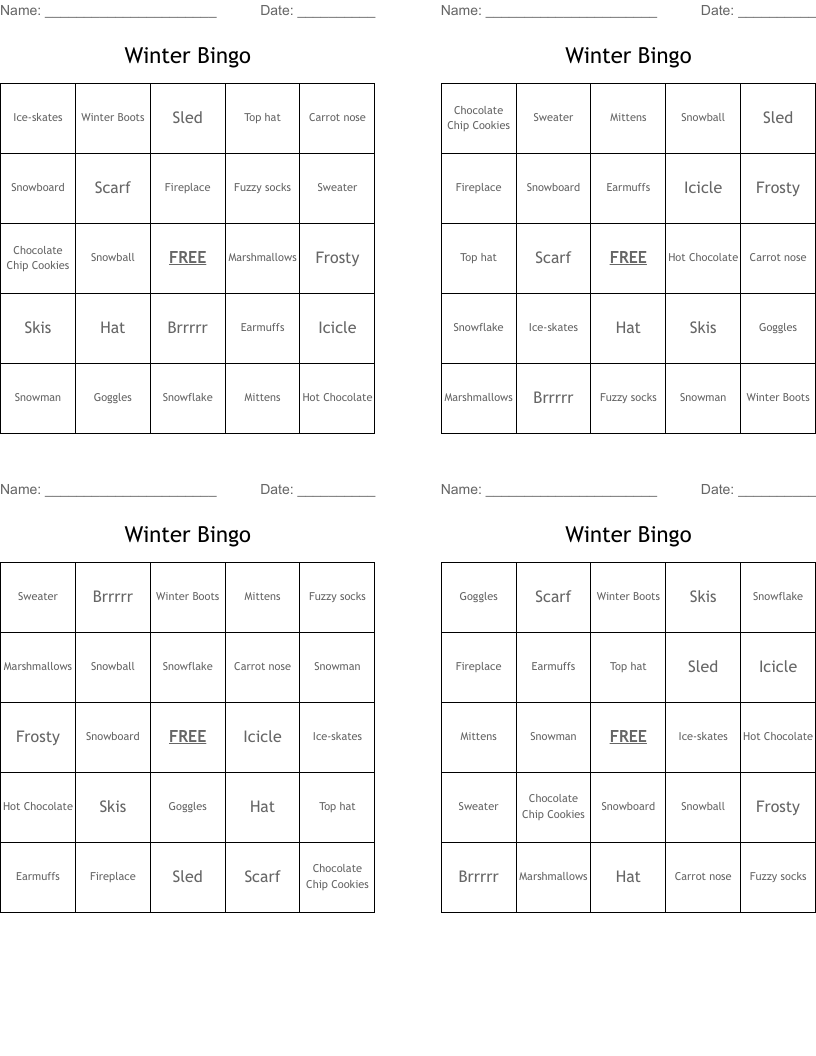 Winter Bingo