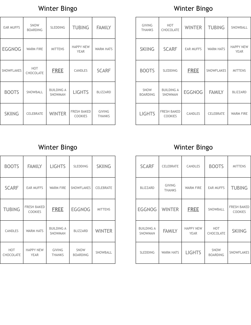 Winter Bingo