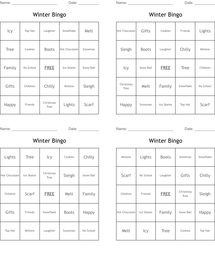 Winter Bingo