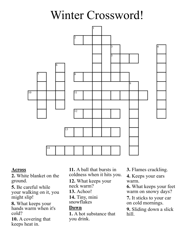Winter Crossword!