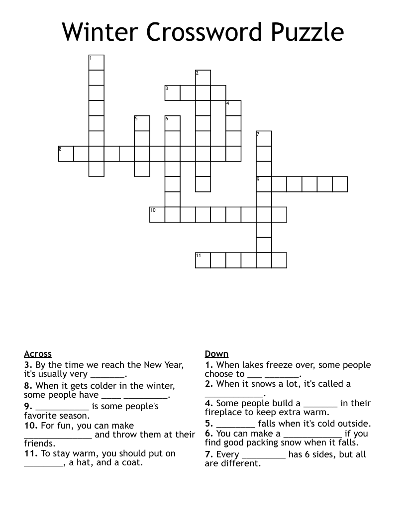 Winter Crossword Puzzle