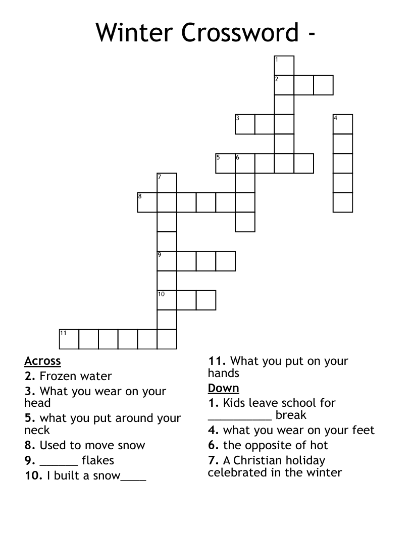 Winter Crossword - 