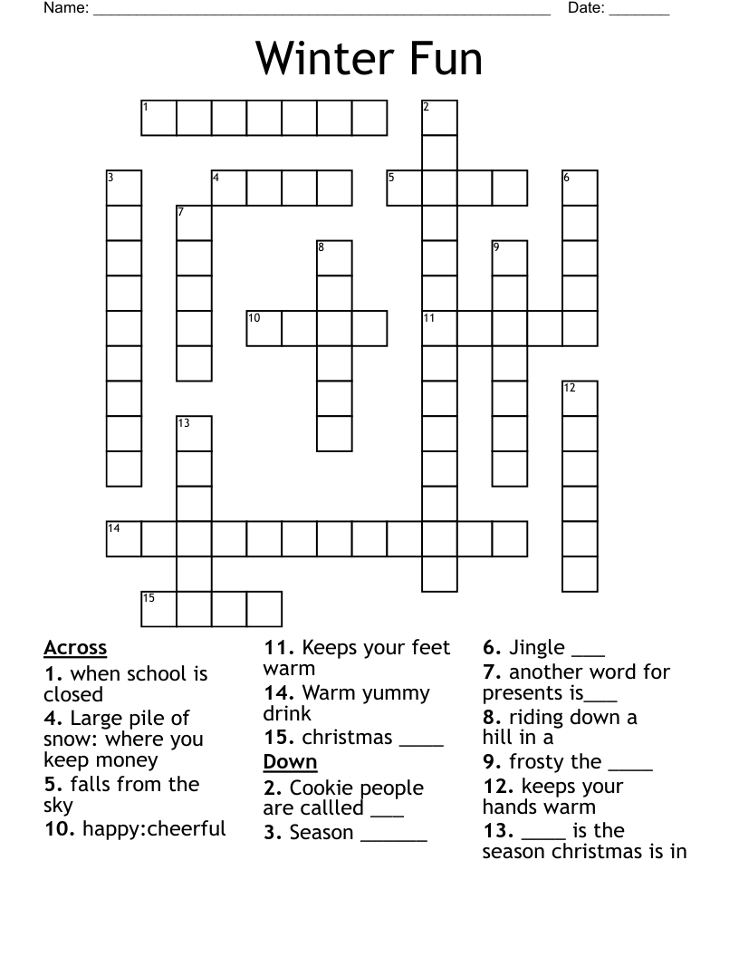 Winter Fun Crossword