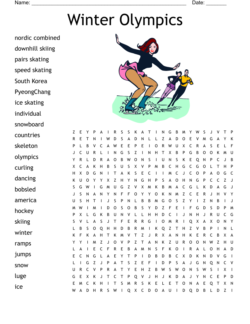 Winter Olympics Word Search