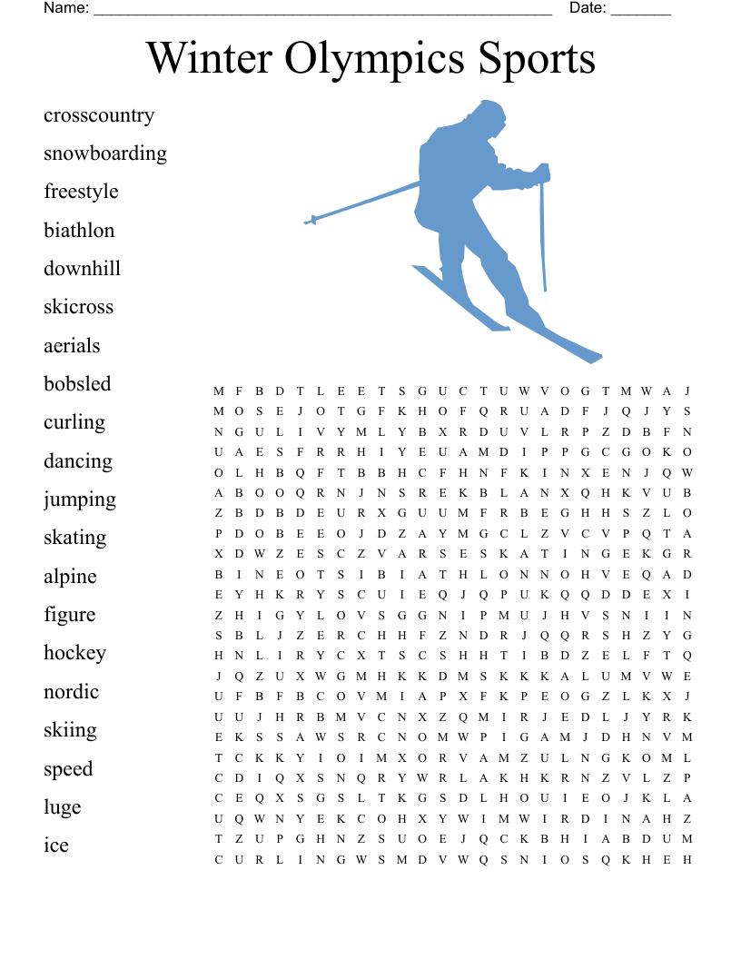 Winter Olympics Sports Word Search