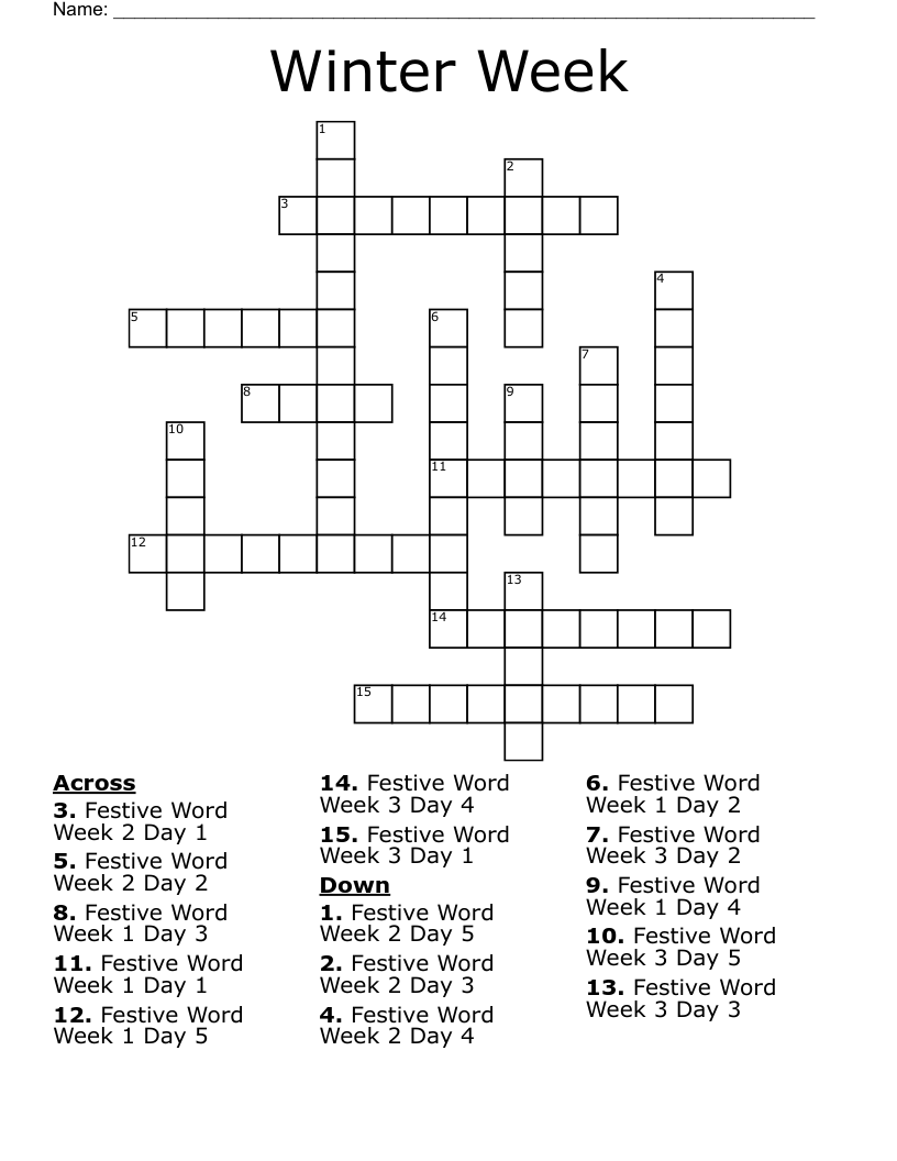 Winter Week Crossword