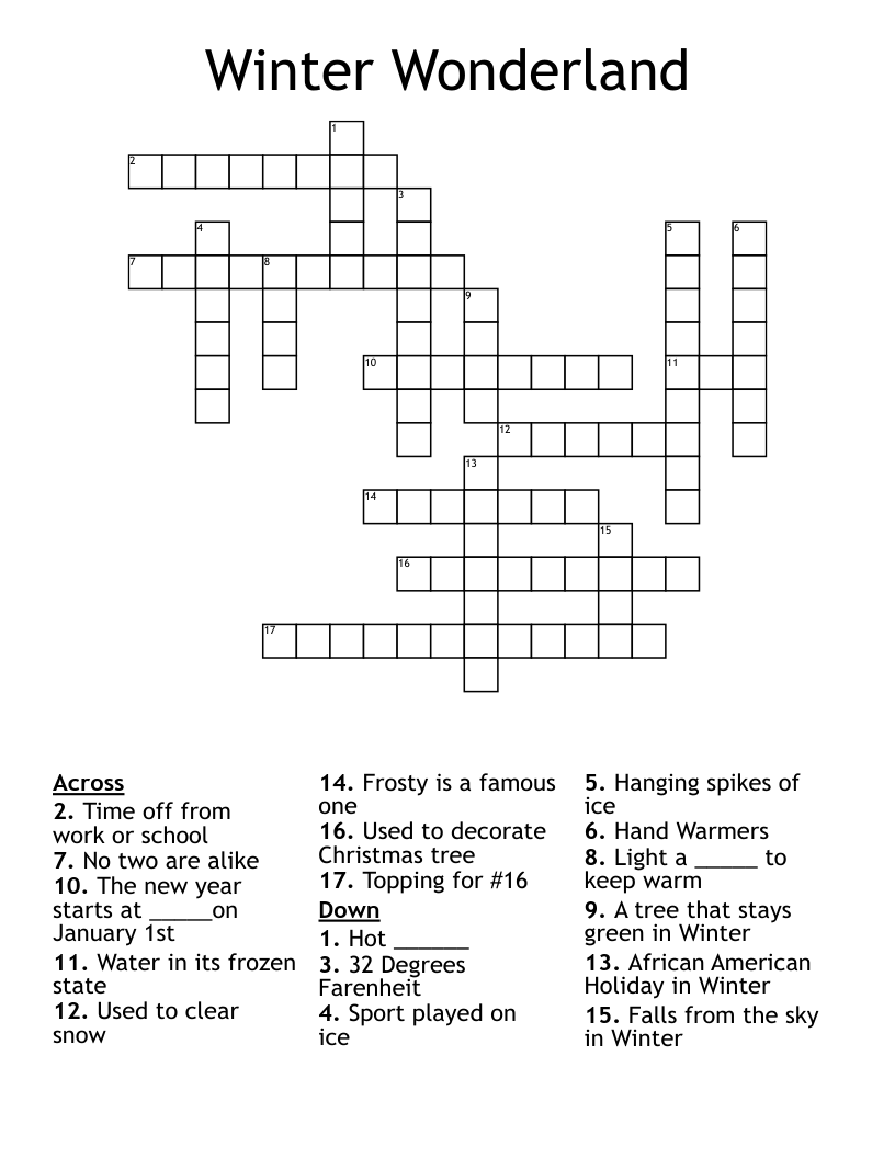 Winter Wonderland Crossword