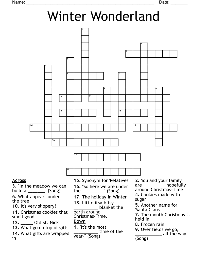 Winter Wonderland Crossword