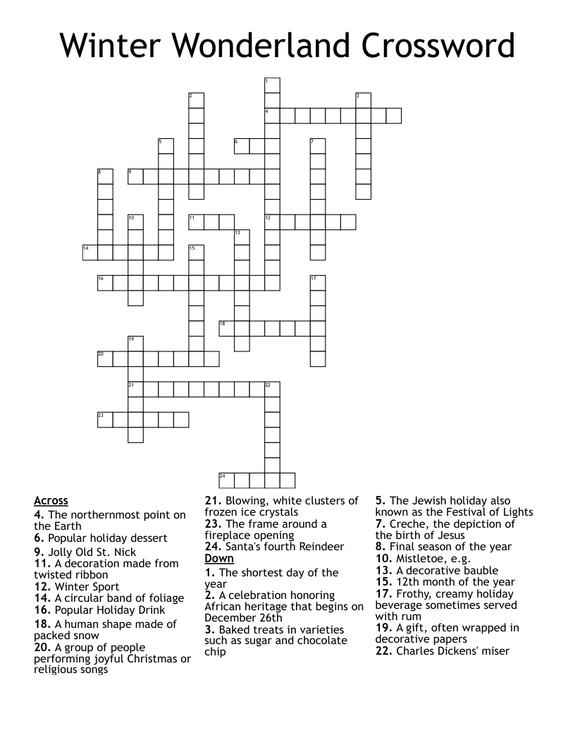 Winter Wonderland Crossword